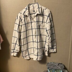Universal Thread Cream and Navy Plaid Shirt